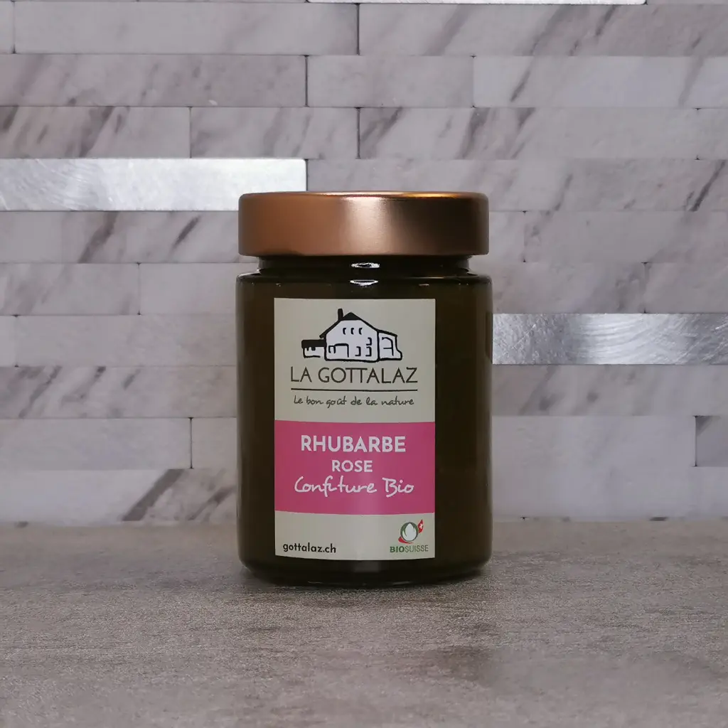 [10103004] Confiture Rhubarbe & Rose 110g - La Gottalaz